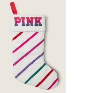 Victoria's Secret Christmas Stocking PINK White Sherpa 2021 Limited Edition
